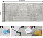 15.75"x787.4" Gray Grasscloth Wallpaper Peel and Stick Removable Textured Wall - Image 9