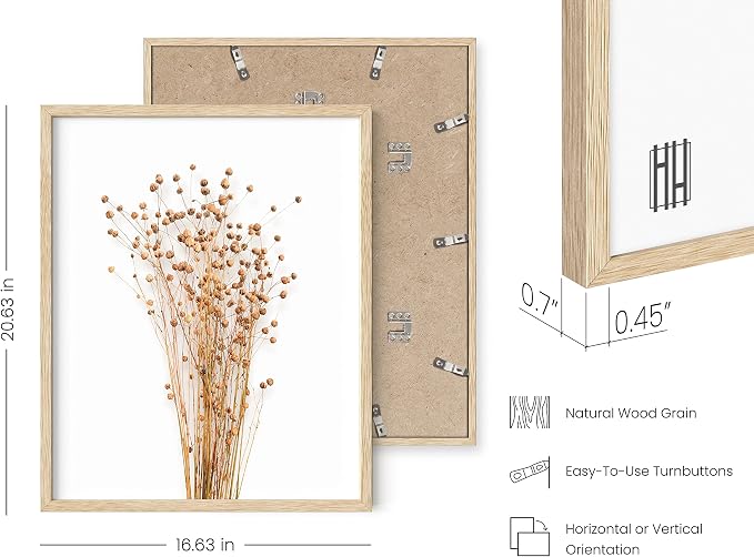 HAUS AND HUES Brown Plant Set of 4-16x20 Framed Beige - Image 3