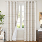 Lajode Brown Plaid Patterned Curtains Thermal Insulated - Image 3