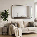 30x48 Inch Oversized Matte Black Bathroom Vanity Mirrors | Flush Mount Deep Set - Image 8