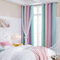 XiDi Curtains for Bedroom Decor, Rainbow Pink Purple Green 34/54/1 by Addsomecolortolife