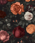 Vintage Floral Peel and Stick Wallpaper Dark Black Rose Floral Contact Paper by Laatse