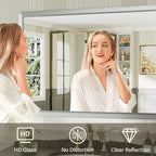 48x32 Inch Brushed Silver Bathroom Mirror - Image 5