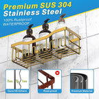 EUDELE 5-Pack Rustproof Stainless Steel Shower Caddy – No Drill Adhesive - Image 5