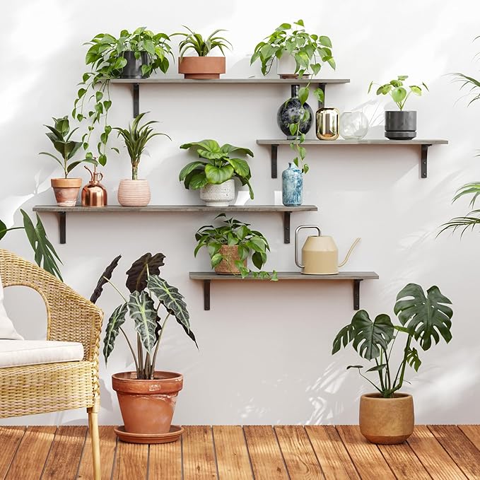 DINZI LVJ Long Wall Shelves, 55.1Inch Wall Mounted Shelves Set of 2, Extra - Image 7