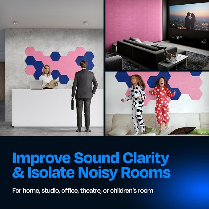 Acoustic Panels 12-Pack Soundproof Wall Panels 12"X10.4"X0.4" Sound Panels High - Image 4