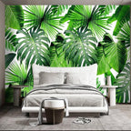 Tropical Green Botanical Leaf Wallpaper Bedroom Plant Mural Room Decor Living - Image 2