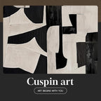 Large Framed Black and Beige Abstract Wall Art, Modern Art Prints Pictures - Image 7