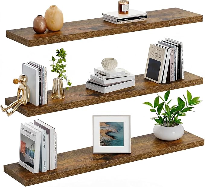AMADA HOMEFURNISHING 23.6" L Floating Shelves, Wall Shelves Set of 3 - Image 9