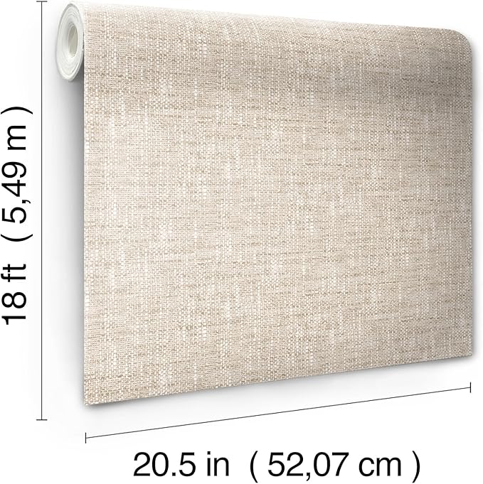 NuWallpaper by WallPops Tan Poplin Peel and Stick Wallpaper - Image 7