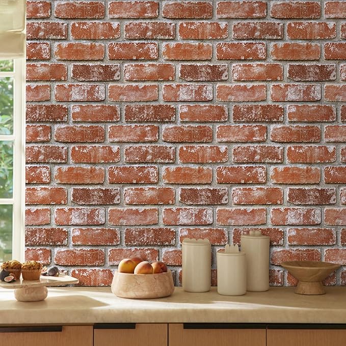 COMSTICKC 3D Faux Brick Wall Panels Peel and Stick, Small Brick Size, Thin PVC - Image 2