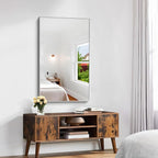 KOCUUY Silver Framed Mirror, HD Tempered Glass, Anti-Rust Frame, Modern Design - Image 4