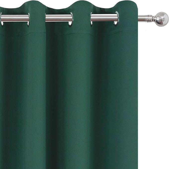 LEMOMO Dark Green Thermal Blackout Curtains/52 x 108 Inch/Set of 2 Panels Room - Image 7