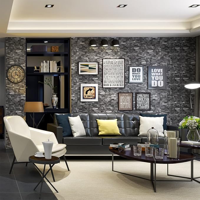 10PCS 3D Wall Panels Peel and Stick 3D Brick Wallpaper Peel and Stick Faux - Image 2
