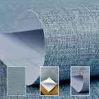 Yancorp 32.8ft Textured Fabric Teal Wallpaper Faux Grasscloth Blue Peel and - Image 6