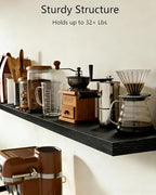 Vervida® Floating Shelves, 35.4 inch Wall Mounted Rustic Wood Shelves - Image 3