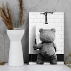 DIHSIEG 12x16 Canvas Wall Art funny bathroom wall art Print Poster Vintage - Image 6