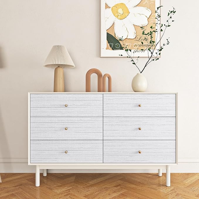 Livelynine White Grasscloth Peel and Stick Wallpaper Textured Grass Cloth Wall - Image 2