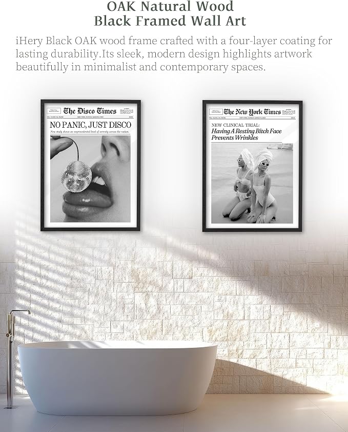 iHery Premium Small Natural Black OAK Wood 8x10in No Panic Just Disco Trendy - Image 6