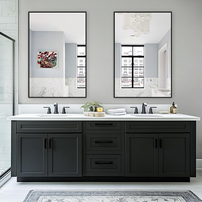 TRAHOME Bathroom Vanity Mirror for Wall, 2 Pack 36" x 24" Metal Framed - Image 2