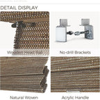 TWOPAGES Natural Woven No Drill Roman Shades, Custom Cordless Blackout Bamboo - Image 5