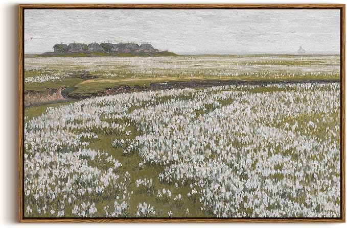 InSimSea Framed Canvas Wall Art Vintage Decor, Classical Grassland Paintings by InSimSeaArt