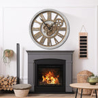 The B-Style Large Wall Clock 24 inch Moving Gear Wall Clock Oversized Vintage - Image 5