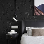 Black Peel and Stick Wallpaper Silk Embossed Floral Contact Paper - Image 5