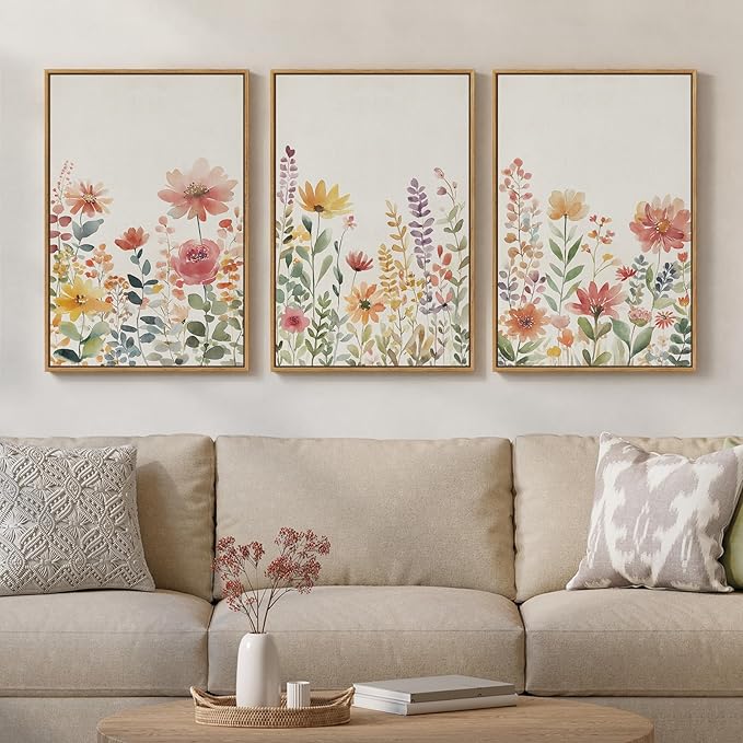 Framed Watercolor Floral Wall Art by MXART