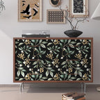 Extra Long Dark Peel and Stick Wallpaper 17.5" x 393" – Vintage Floral Green - Image 3