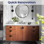 Abyssaly Peel and Stick Wallpaper 17.7" X 118" White Gray Wood Shiplap Contact - Image 3