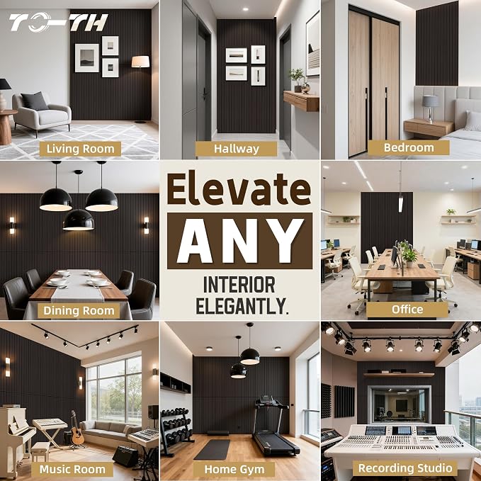 TO-TH Wood-Look Acoustic Wall Panels, 10 Pack 47.2” x 23.6” Acoustic Panels - Image 8