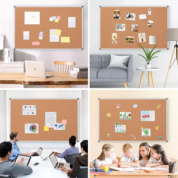 Extra Large Cork Bulletin Board 60" X 48", Wall Mounted Notice Pin Board - Image 8