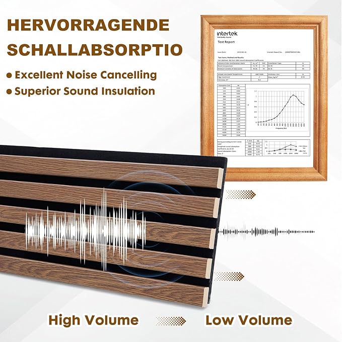 Wood Slat Acoustic Panels, 4 Pack 94.5"x7.9" 3D Wall Panels, Modern Fluted - Image 3