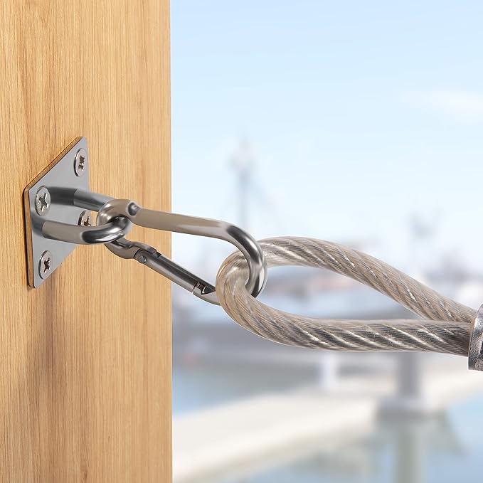 PAMAZY 4 PCS M6 Premium Heavy Duty Square Stainless Steel Pad Eye Hooks + 4PCS - Image 5