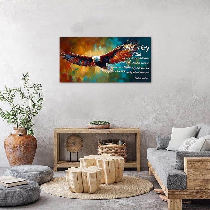 Christian Wall Art Eagle Decor Isaiah 40 31 Wall Art Bible Verse Wall Decor - Image 5