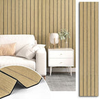 Brown 3D Wood Wall Panels Peel and Stick Fluted Wall Slat Panels 23.6"x197" by STICKEEP