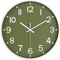 Silent Wall Clock Non-Ticking Battery Operated – Modern Olive Green Analog Wall by lanktoo