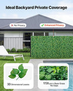 VEVOR Artificial Plant Wall, Each Panel 2 x 8 ft Artificial Boxwood Panels - Image 3