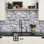 3D Faux Stone Wall Panels Peel and Stick, Stone-Look Textured Wall Sticker - Image 2