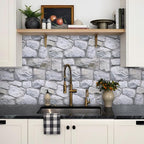 3D Faux Stone Wall Panels Peel and Stick Whitewash, Stone-Look Textured Wall - Image 9
