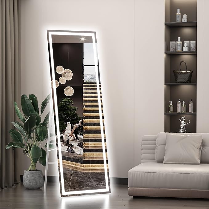 Hasipu Full Length Mirror with Lights, Full Body Dressing Standing, Hanging - Image 9