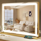 ROLOVE Gold Vanity Mirror with Lights, LED Makeup Mirror, USB Charging Port by ROLOVE