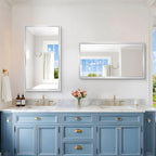 20x36 Silver Bathroom Mirror, Brushed Silver Rectangular Mirror - Image 7