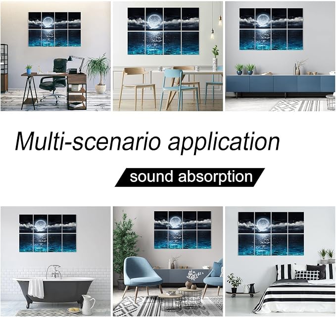 YPY Acoustic Panels, Soundproof Wall Panels: Sound Absorbing Wall Art, 8 Pack - Image 3