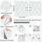 Modern Peel and Stick Wallpaper 17.3''×78.8'' Geometric Wallpaper Boho Contact - Image 3