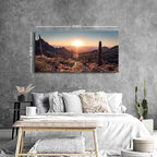 Mountain Wall Art Sunset Cactus Wall Decor Arizona Sonoran Desert Canvas - Image 4