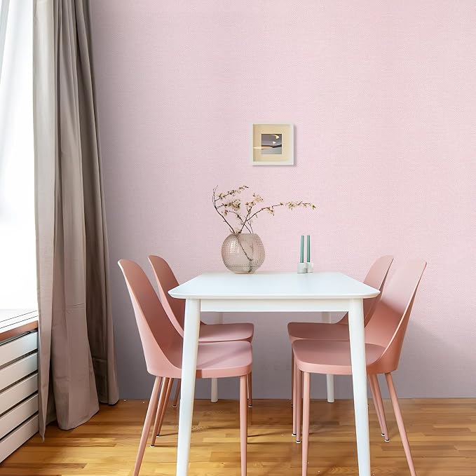 15.75"x590.6" Grasscloth Peel and Stick Wallpaper Pink Textured Contact Paper - Image 6