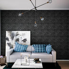 40 PCS 3D Wall Panels Peel and Stick Faux Foam 11.8"*11.8" Black Brick Wallpaper - Image 4