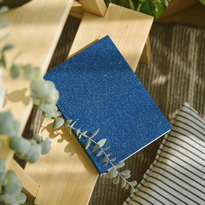 CRE8TIVE Blue Glitter Wallpaper Border Fabric Glitter Wallpaper Stick and Peel - Image 7